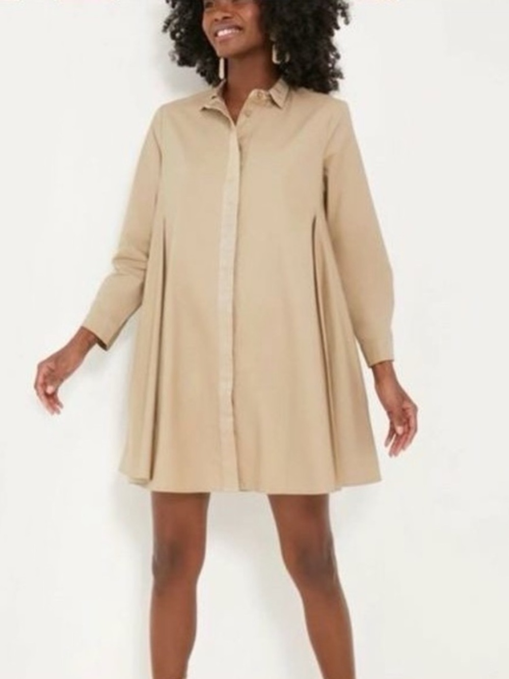 Tuckernuck Barcelona Beige Callahan Shirt Dress Size S